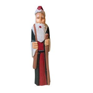 Carved Wooden Santa Holiday Home Decor Vintage Carved Wood Santa, 1992,